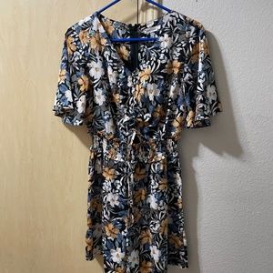 Women Small Gorgeous Floral Romper- Tie up adjustable front that can be worn dow